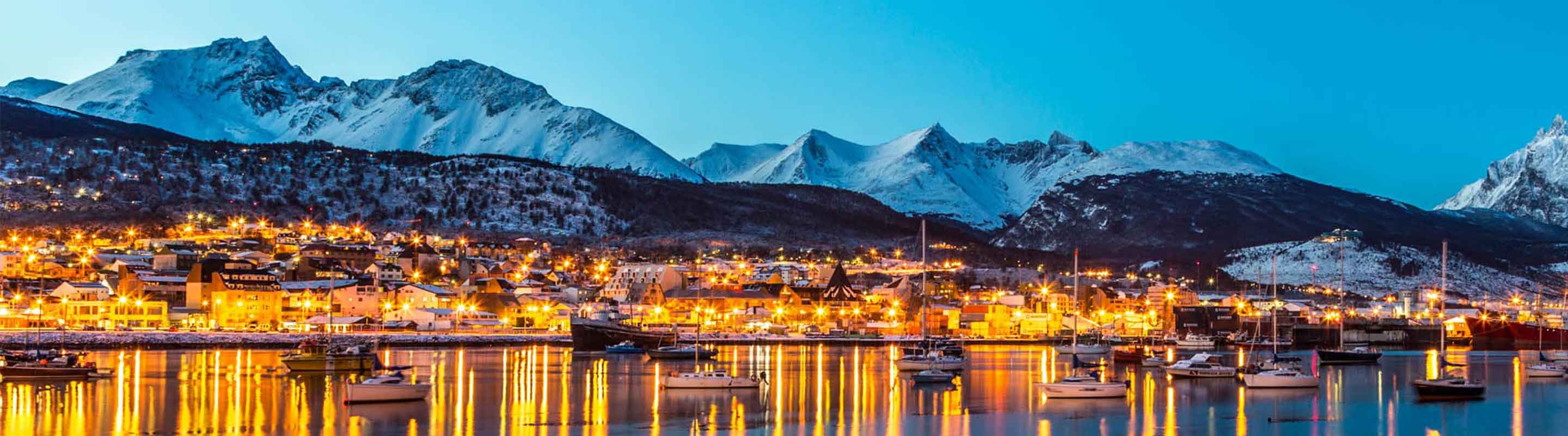 Ushuaia ao cair da noite no inverno Argentina